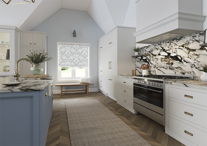 Laura Ashley Parterre, Off White/Seaspray - Twist&Fit Roman Blind - Image 7